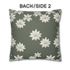 William Morris Inspired Pillow Cover: Botanical White Flowers on Soft Sage