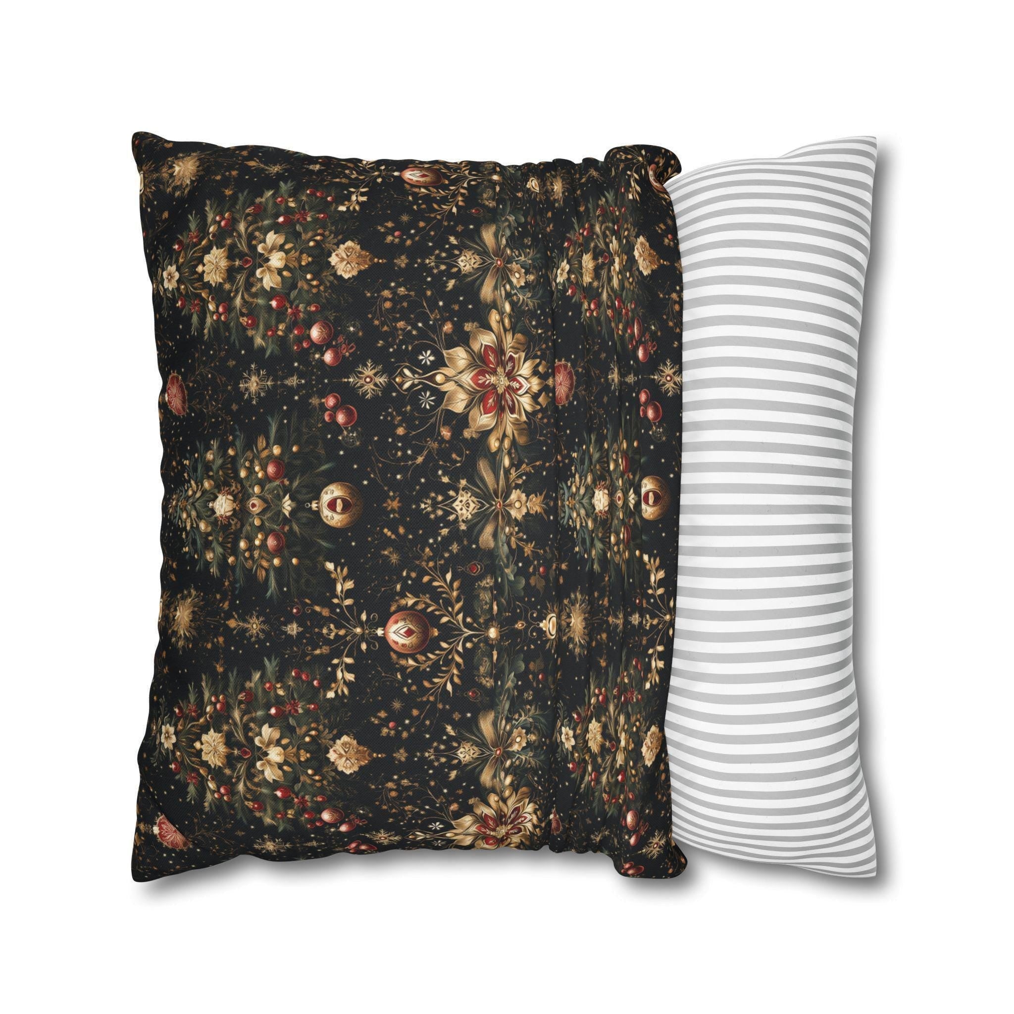 Elegant Christmas Decorations Pillow Cover, Holiday Decorative Cushion Cover