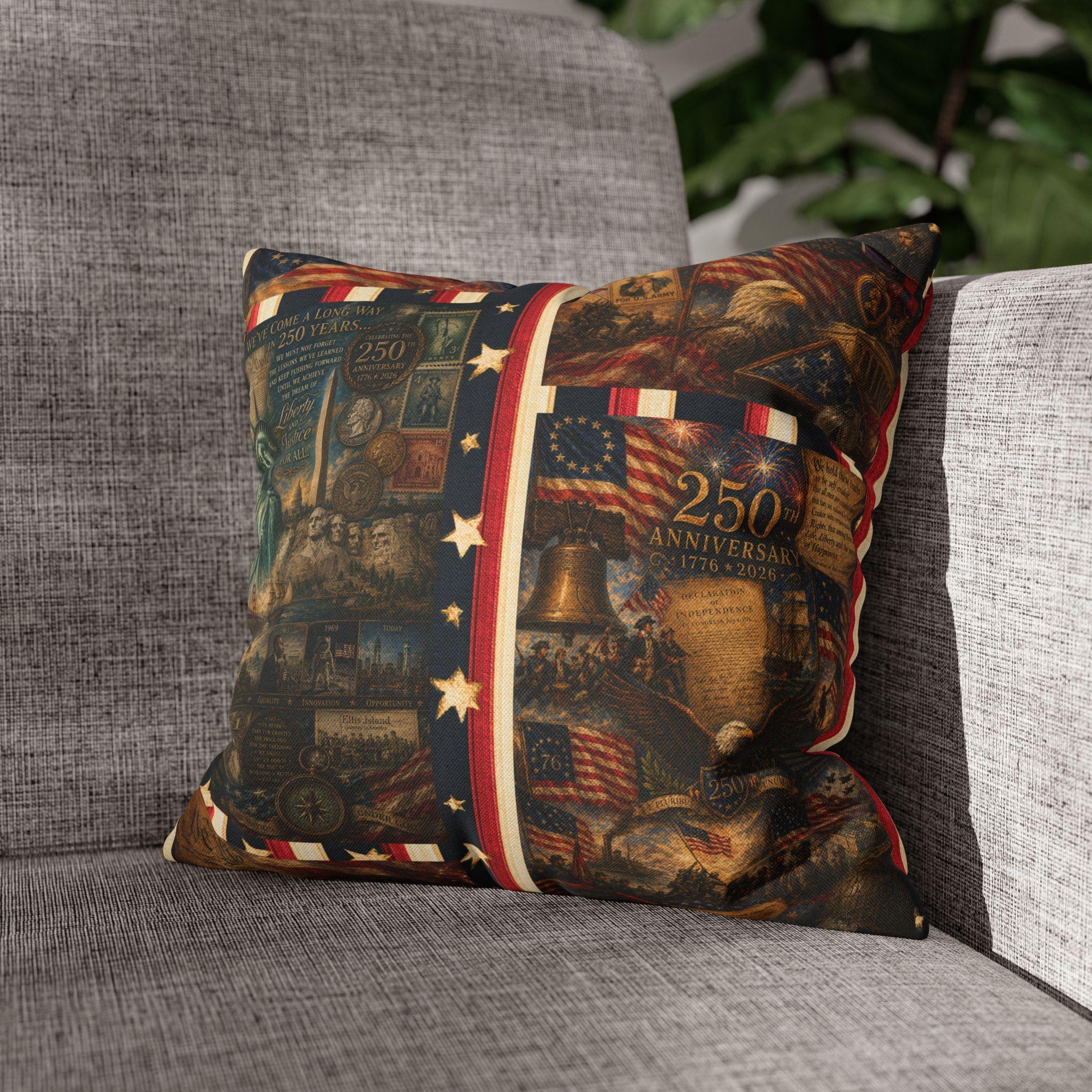 Patriotic Pillow Cover: USA 250th Anniversary Decor
