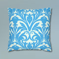 Art Nouveau Pillow Cover: Aqua Blue Floral Throw Pillow
