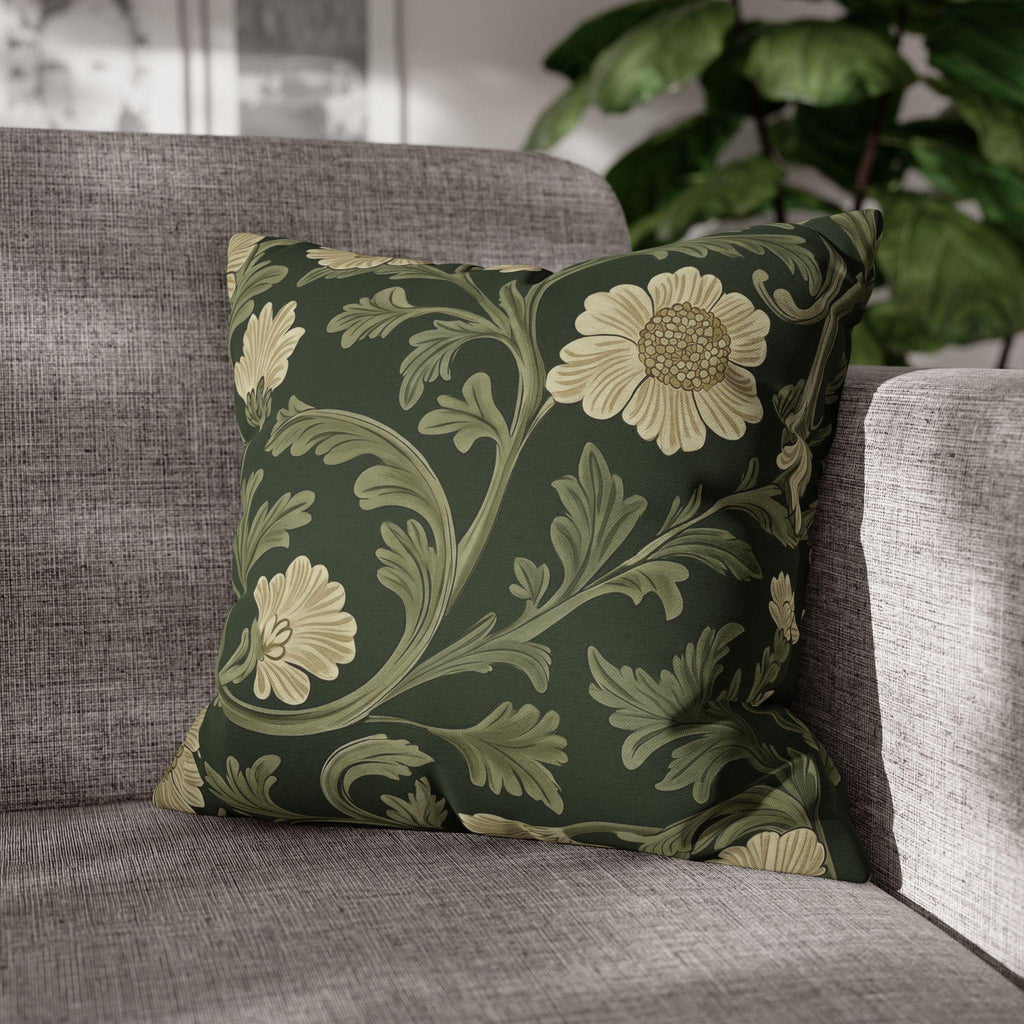 William Morris Pillow Cover: Lodden  Inspired  Sage & Cream Botanicals
