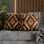 Southwestern Geometric Pillow Cover - Warm Tones, Layered Diamond Pattern