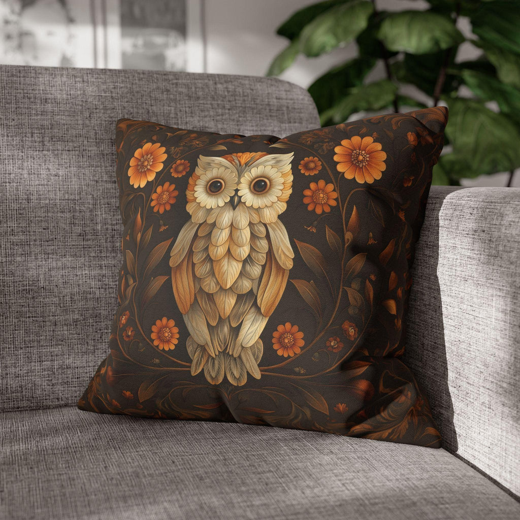 William Morris Owl Pillow Cover: Whimsical Woodland Animal Decor