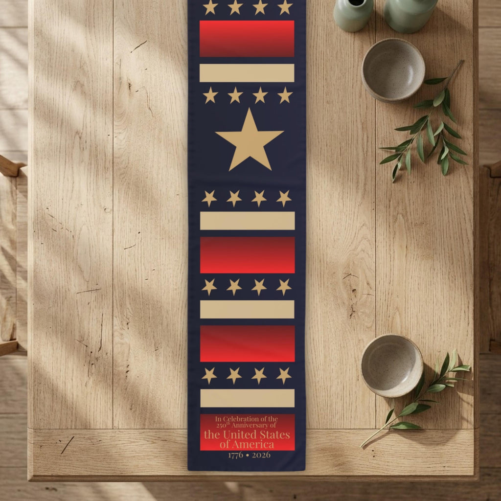 Patriotic Table Runner: Celebrating the U.S. 250th Anniversary