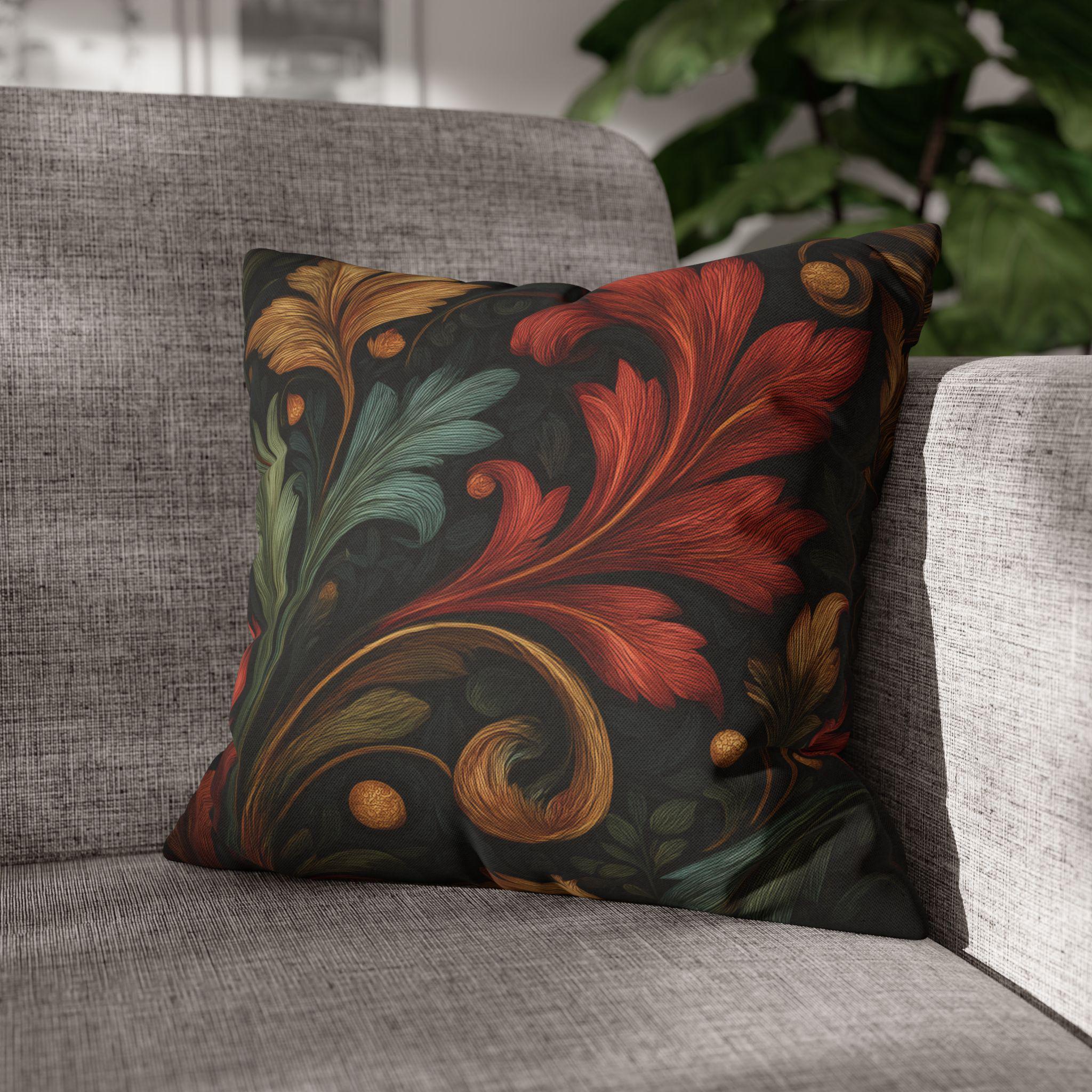 William Morris Autumn Leaf Pillow Cover: Tapestry Style Holiday Decor