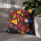 Vibrant Mosaic Pillowcase: Stained Glass Inspired Jewel-Toned Design for Artistic Home Decor