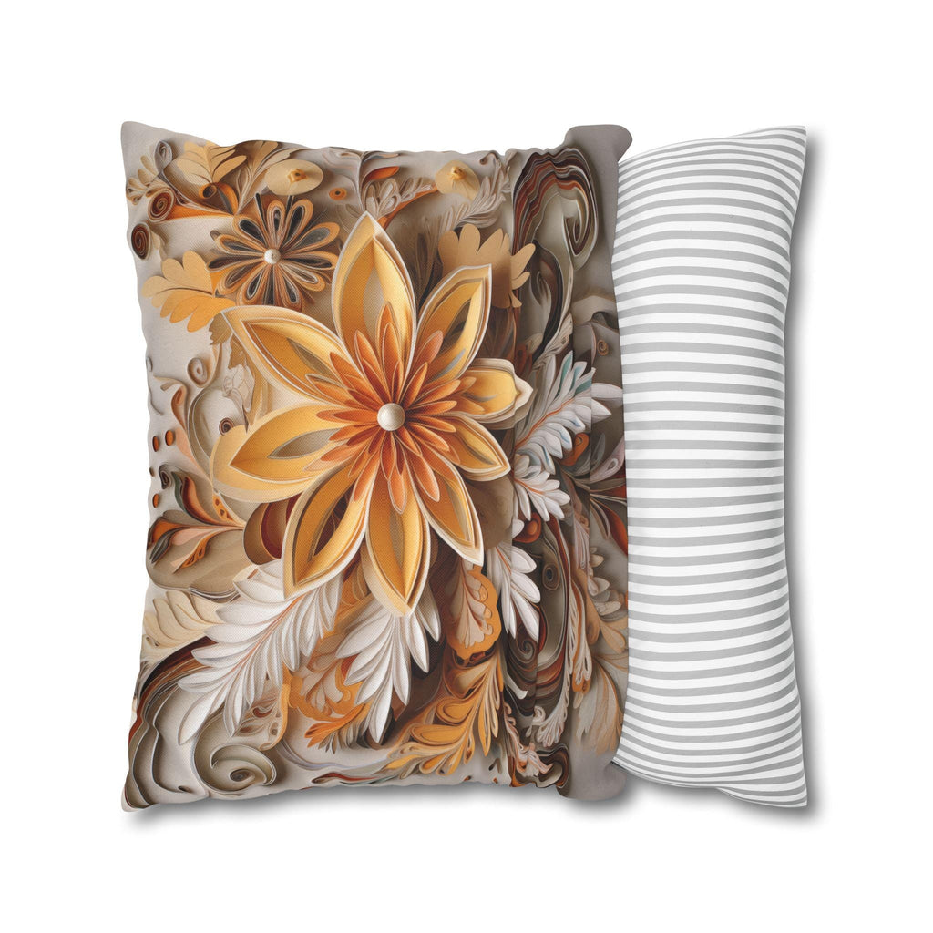 Autumn Chrysanthemum Pillow Cover, Fall Floral Accent Cushion