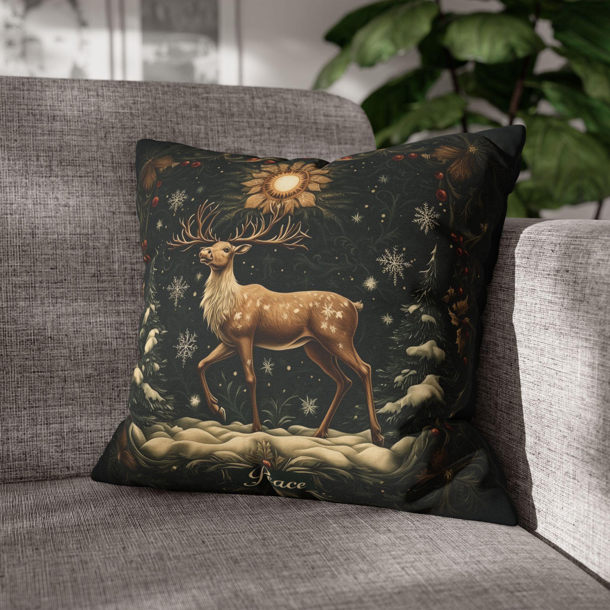 William Morris Reindeer Winter Pillowcase,  Christmas Decorative Cushion Cover