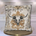 Rustic Longhorn Skull Pillow Cover: Western Ranch Decor for Southwest Cowboy Home Accent
