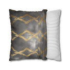 Gray & Gold Abstract Pillow Cover: Modern Glam Decor