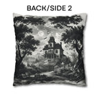 Halloween Toile Pillow Cover: Black and Cream Quietly Spooky Decor