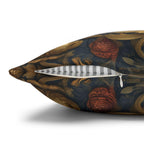 William Morris Autumn Pillow Cover: Botanical Thanksgiving Turkey Decor, Grey-Blue and Gold