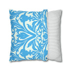 Art Nouveau Pillow Cover: Aqua Blue Floral Throw Pillow