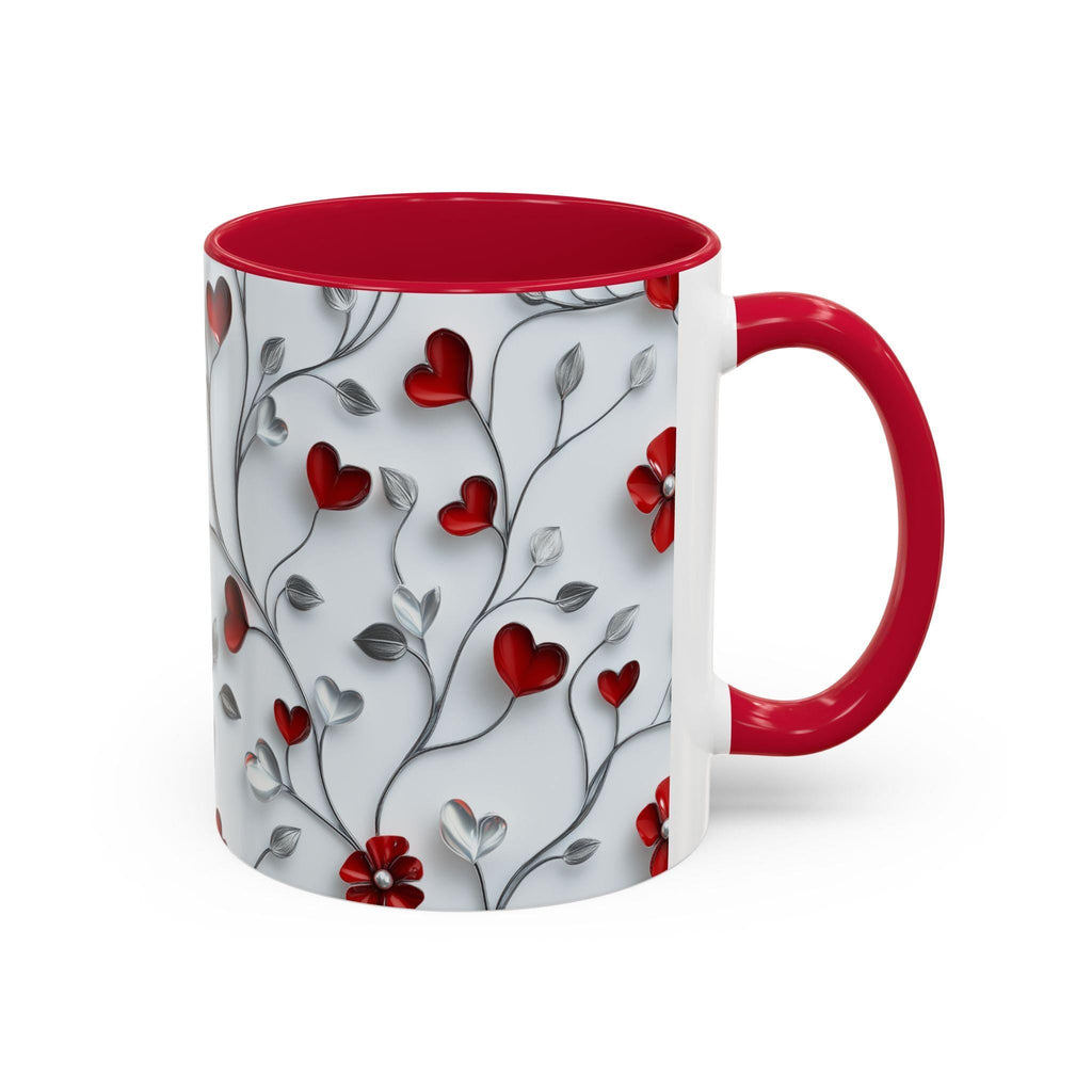 Romantic Valentine's Day Mug: Intertwining Vines Design, Colorful 11oz/15oz Gift for Loved Ones