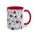 Romantic Valentine's Day Mug: Intertwining Vines Design, Colorful 11oz/15oz Gift for Loved Ones
