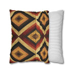Southwestern Geometric Pillow Cover - Warm Tones, Layered Diamond Pattern