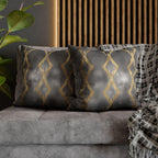 Gray & Gold Abstract Pillow Cover: Modern Glam Decor