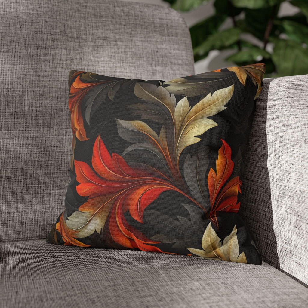 William Morris Inspired Pillow Cover: Black Autumn Leaves Tapestry Cushion