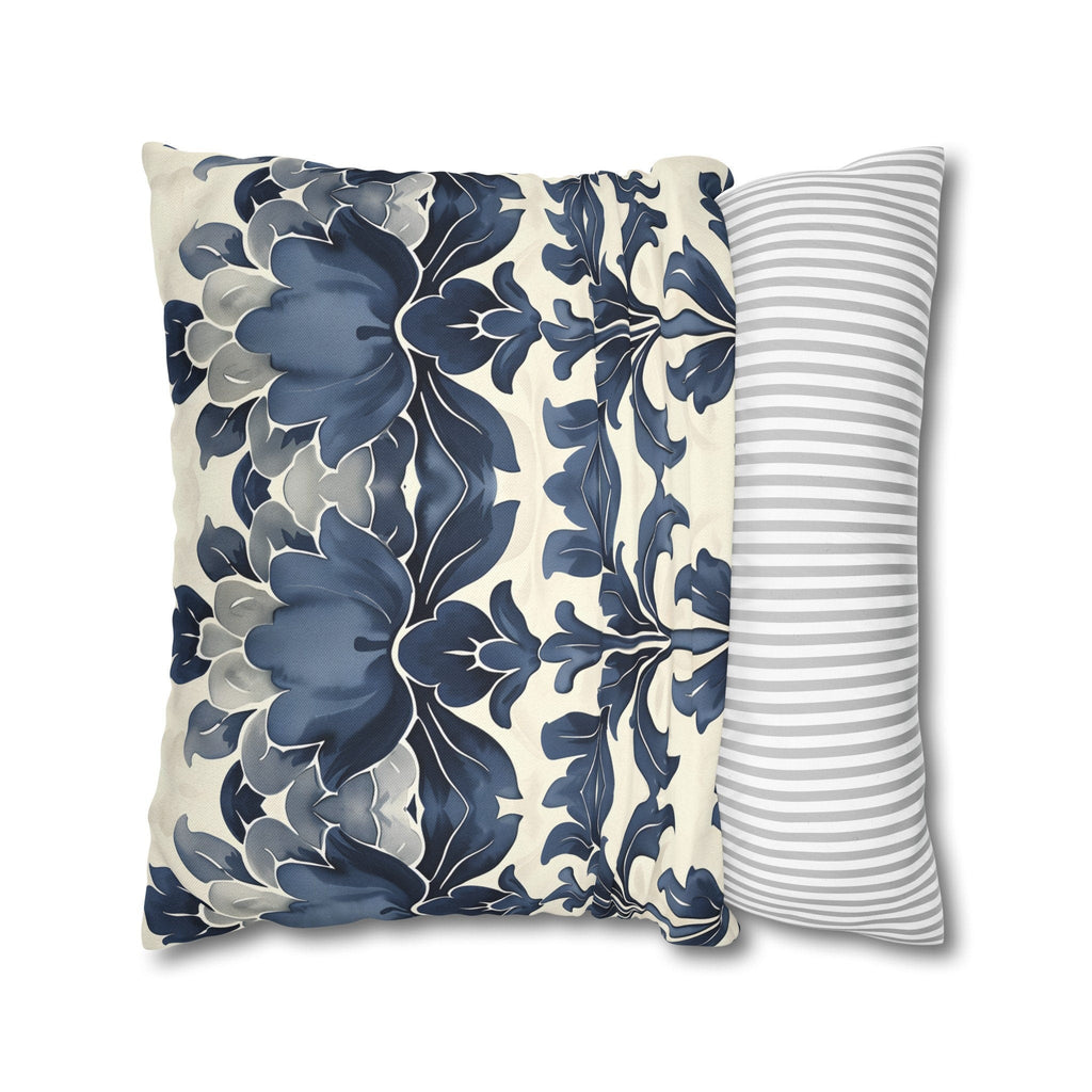 Blue Floral Throw Pillow Cover: French Country Farmhouse Decor