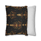 Elegant Christmas Tree Pillow Cover: Gold & Red Holiday Decor
