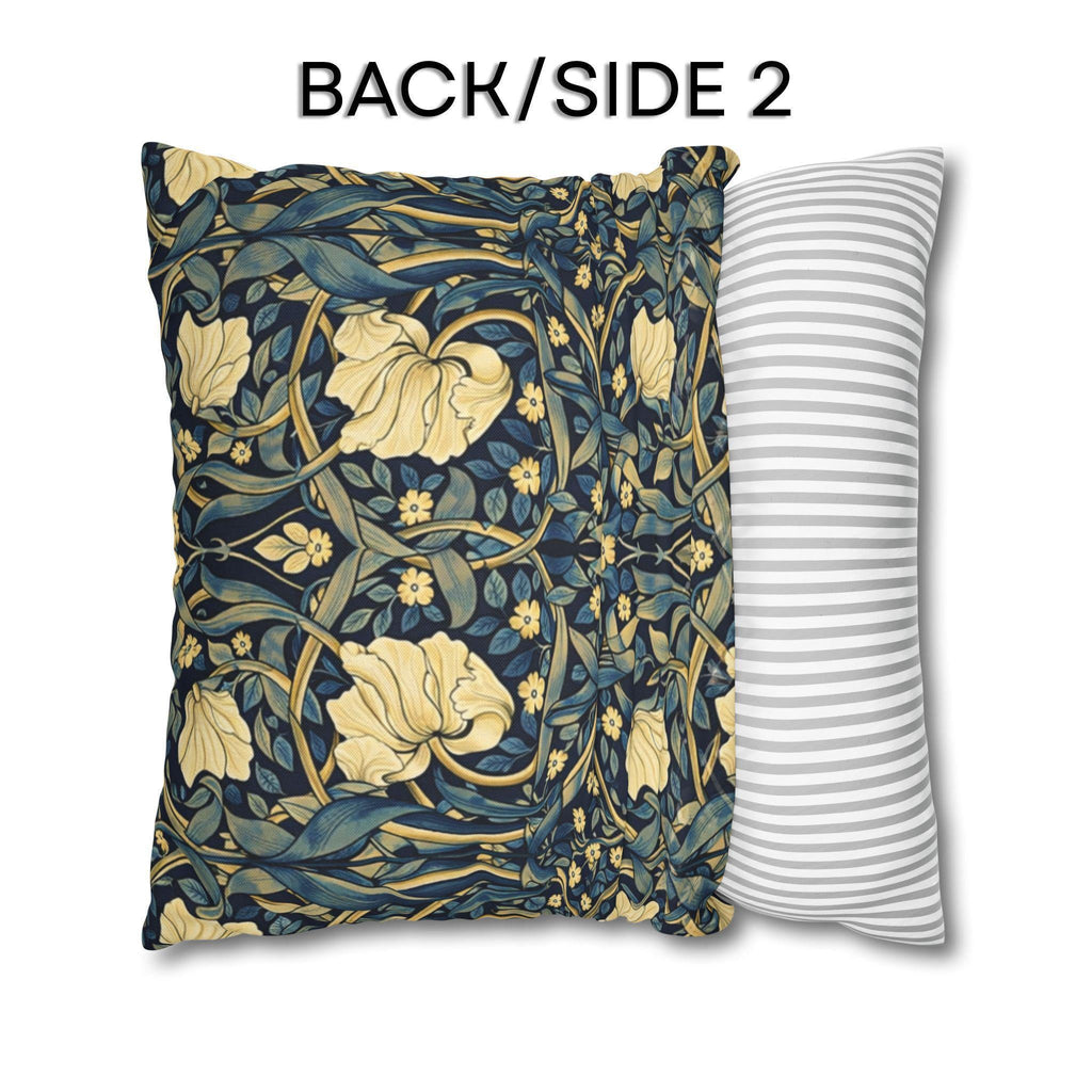 William Morris Pillow Cover: Navy Blue Champagne Vintage Pimpernel Reconstructed