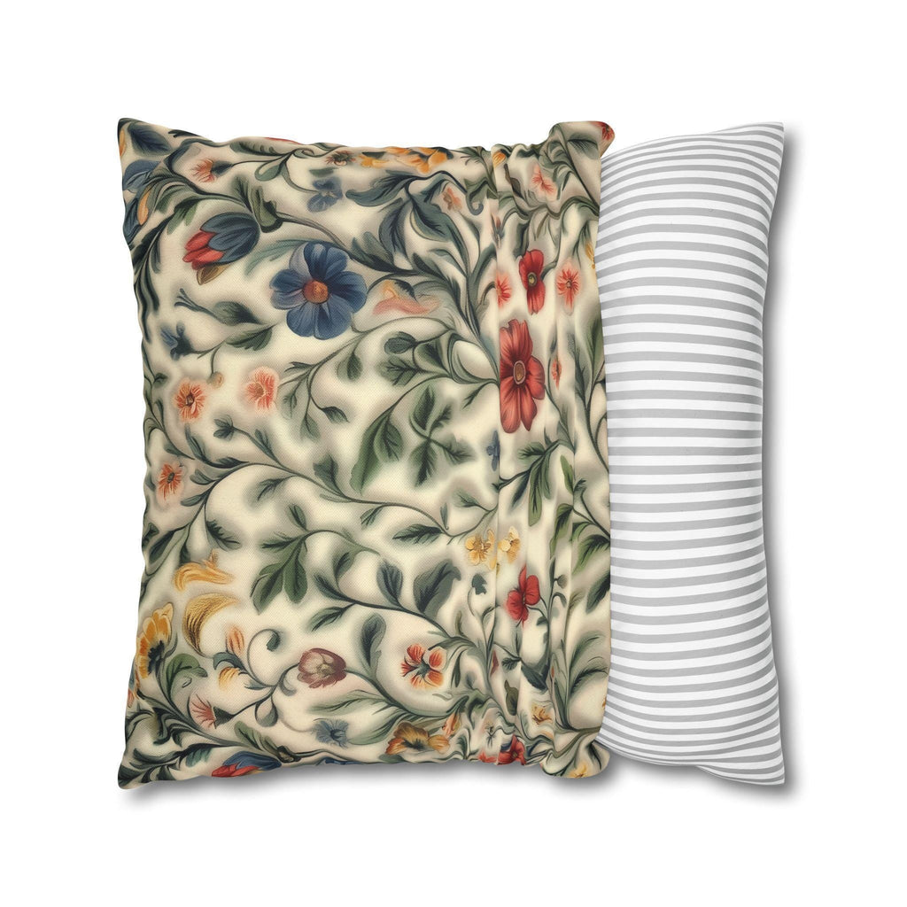 Vintage-Inspired William Morris Botanical Floral Cream Throw Pillow Cover - Soft Garden Cushion
