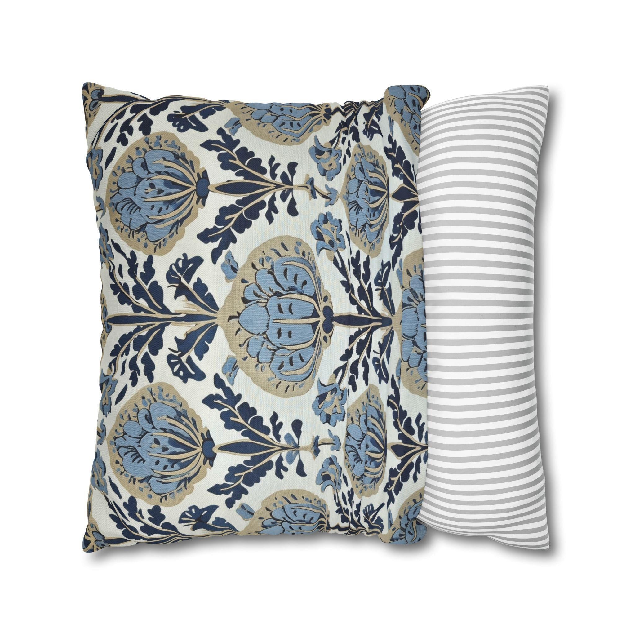 Floral Pillow Cover: Vintage Arts & Crafts Inspired Design (14x14 to 20x20 inches)