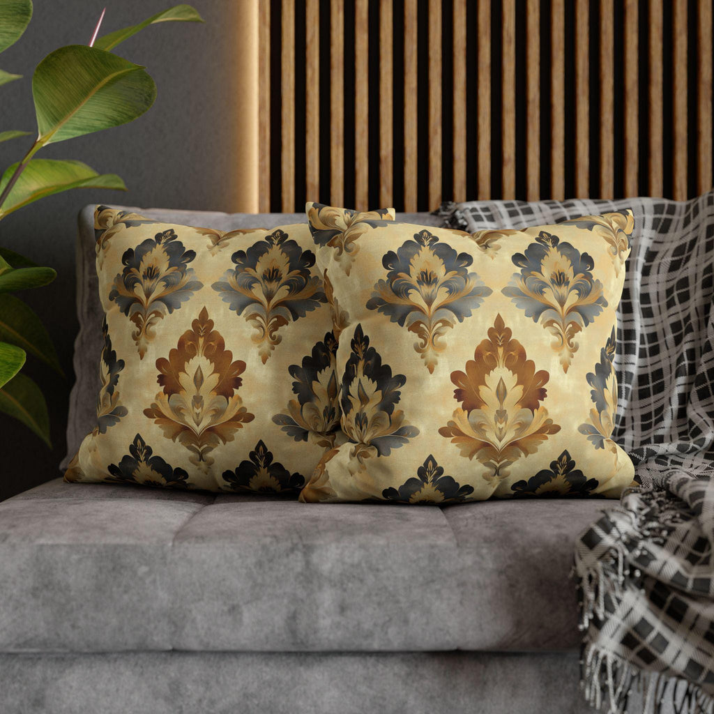 French Farmhouse Damask Pillow Cover: Elegant Home Decor