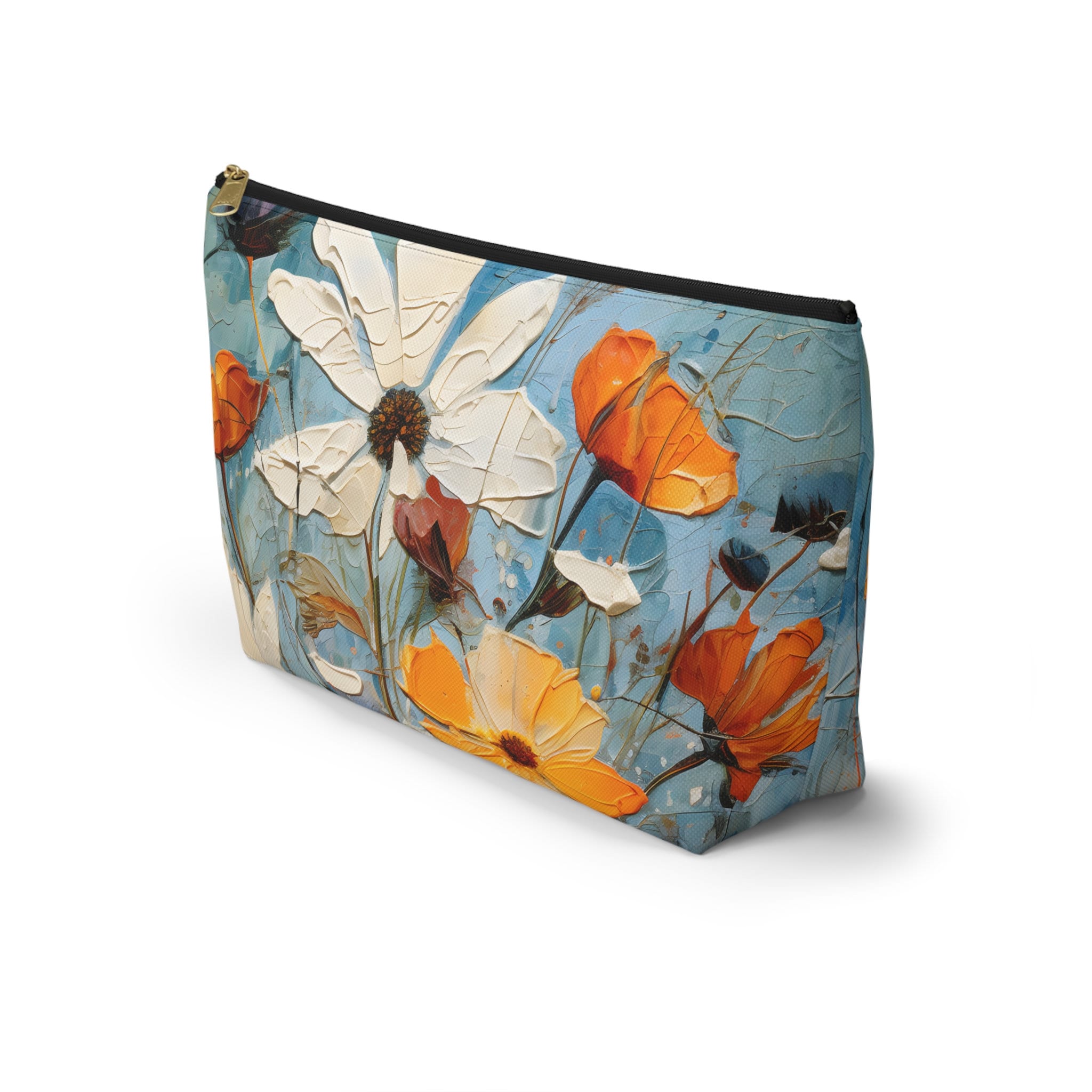 Wildflower Accessory Pouch: Vintage Style Polyester T-Bottom