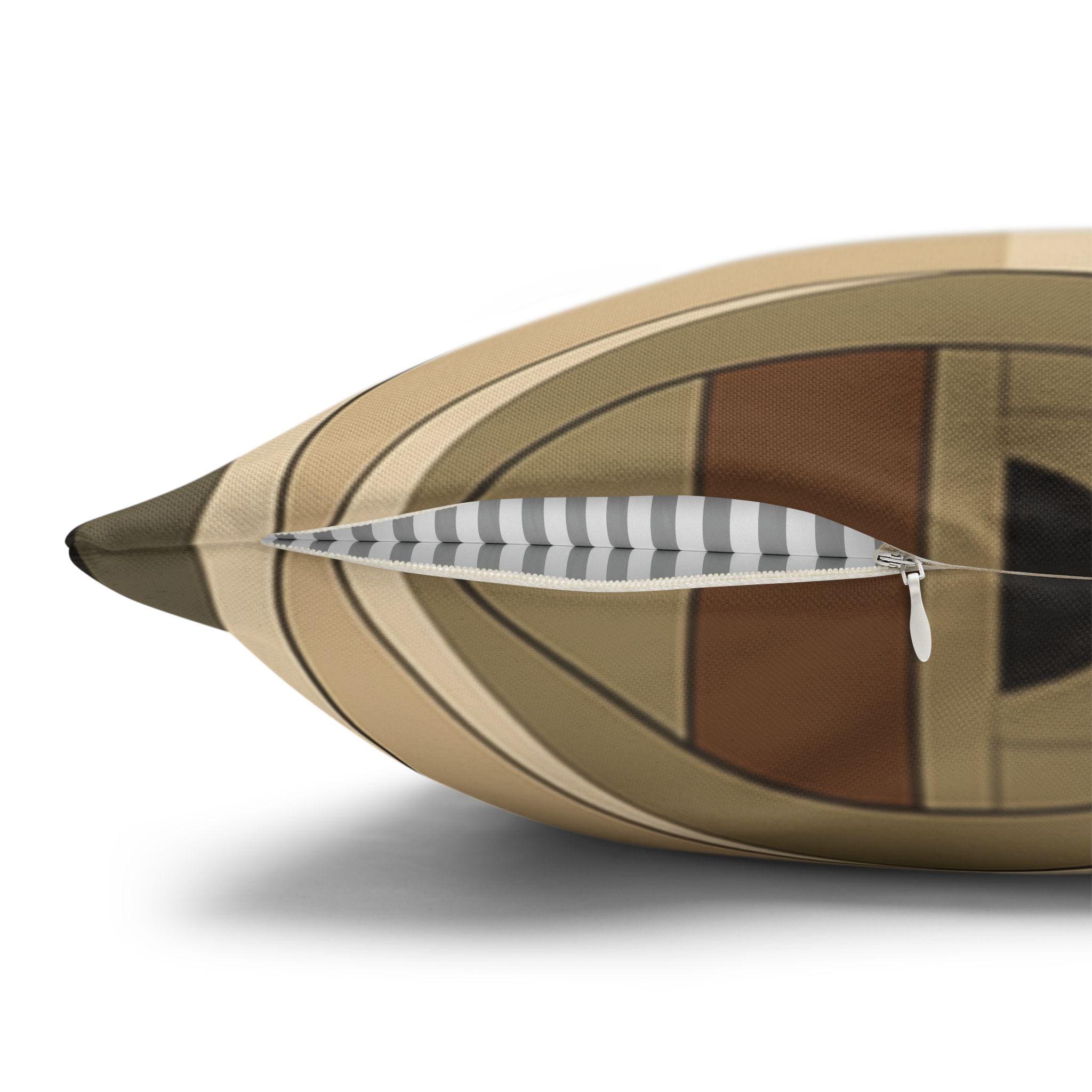 Modern Geometric Throw Pillow Cover, Contemporary Elegance, Sandy Beiges to Deep Rich Browns