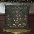 William Morris Inspired Christmas Tree Pillow Cover: Holiday Fruit & Wreath Motif
