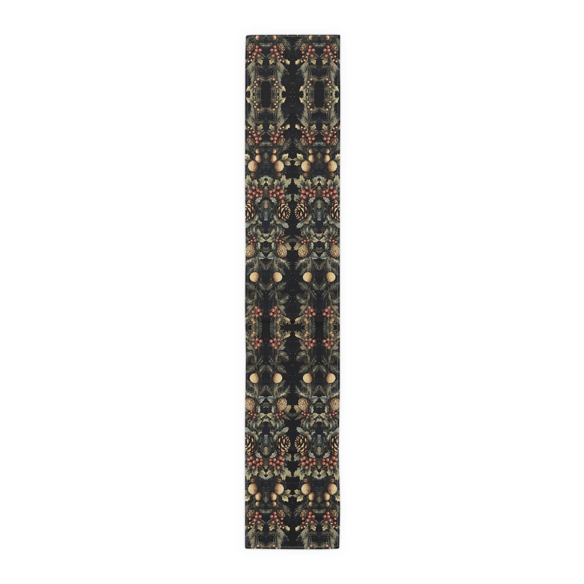 Festive Pinecone Table Runner: Rustic Woodland Christmas Decor for Holiday Dining