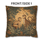 William Morris Style Throw Pillow Cover:  Monkey Jungle Botanical Design