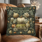 William Morris Inspired Pillow Cover: Vintage Style Autumn Tapestry in Sage and Cream