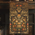 William Morris Inspired Autumn Harvest Tea Towel: Charcoal Amber Olive