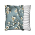 Elegant Chinoiserie Pillowcase: Blue-Teal Gradient Cherry Blossom Design for Home Decor