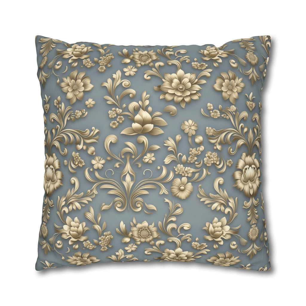 Gold Floral Damask Pillow Cover: Elegant Euro Sham Sizes
