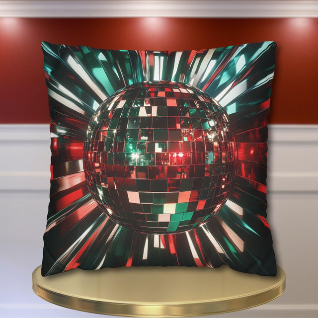 Retro Disco Ball Pillow Cover, Vibrant New Year's Eve Decor