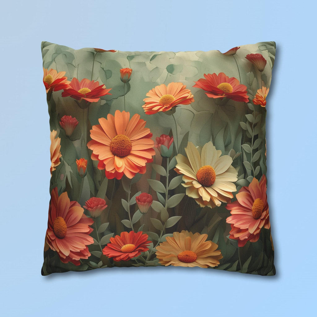 Vibrant Coneflower Floral Pillow Cover: 3D Realistic Nature-Inspired Cushion Case for Home Decor
