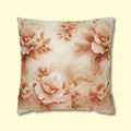 Peach Floral Pillow Cover: Romantic Botanical Home Decor