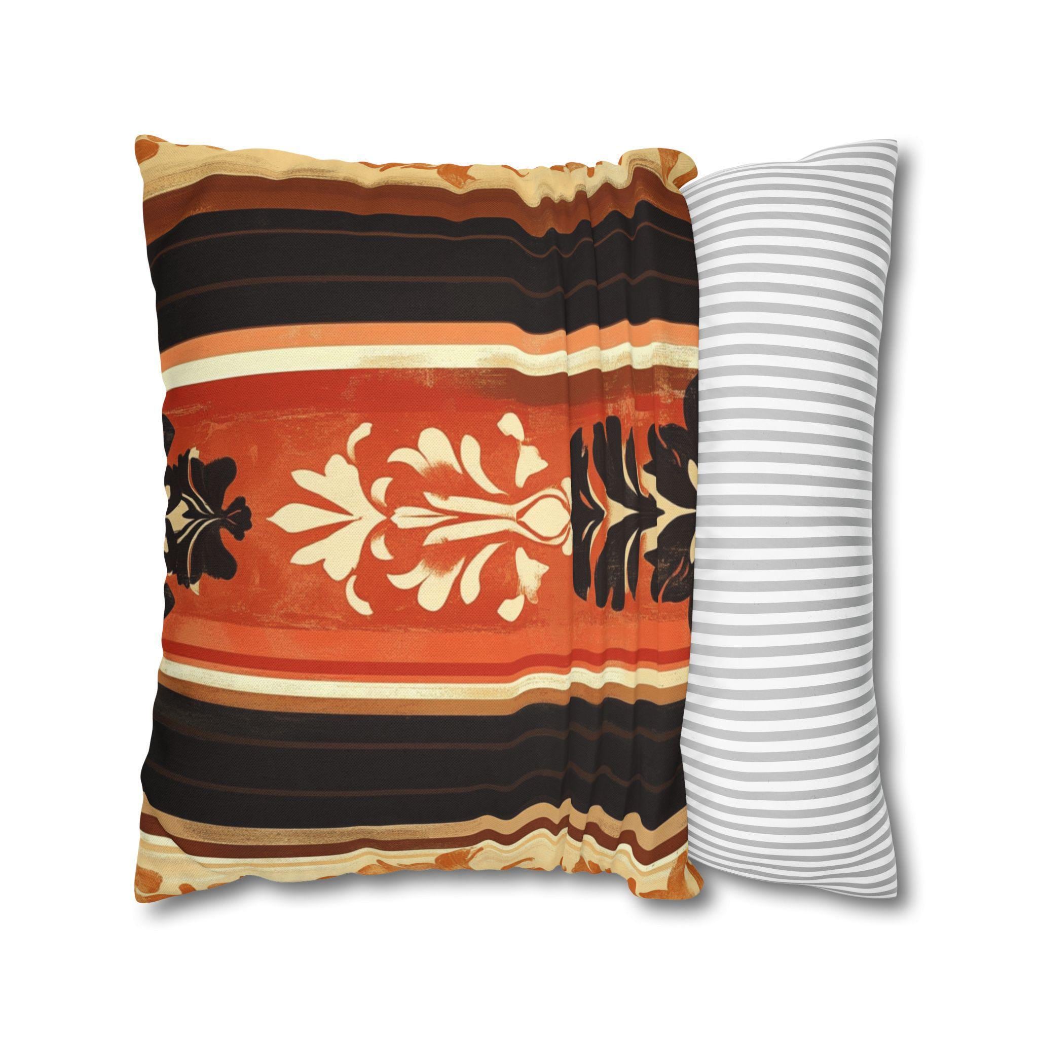 Fall Pillow Cover: Pumpkin Spice Damask Design (14x14 to 20x20 inches)