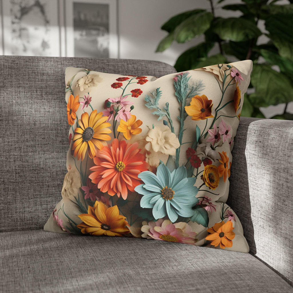 Wildflower Bouquet Pillow Cover: Colorful Floral Design