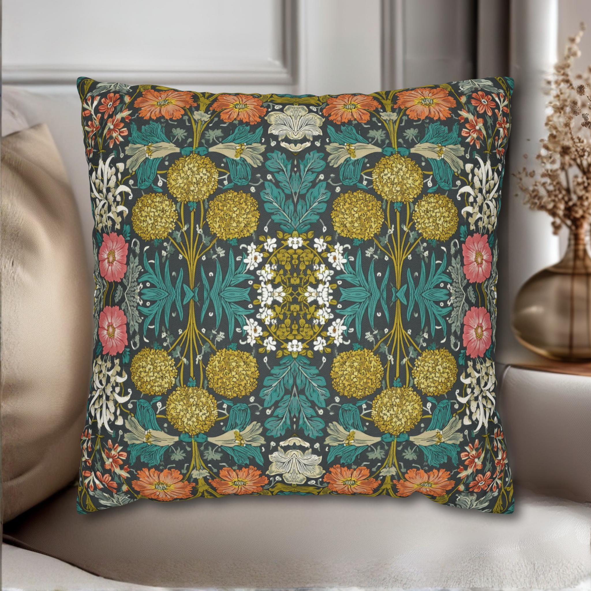 William Morris Style Hyacinth Pillow Cover: John Henry Dearle Inspired Botanical Floral
