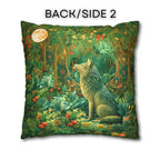 William Morris Inspired Pillow Cover: Full Moon Woodland Wolf Design