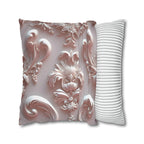 Rococo Pillow Cover: Blush Pink Scrollwork Floral Design