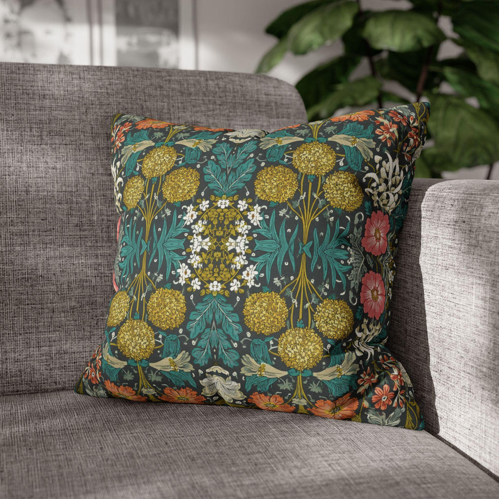 William Morris Style Hyacinth Pillow Cover: John Henry Dearle Inspired Botanical Floral