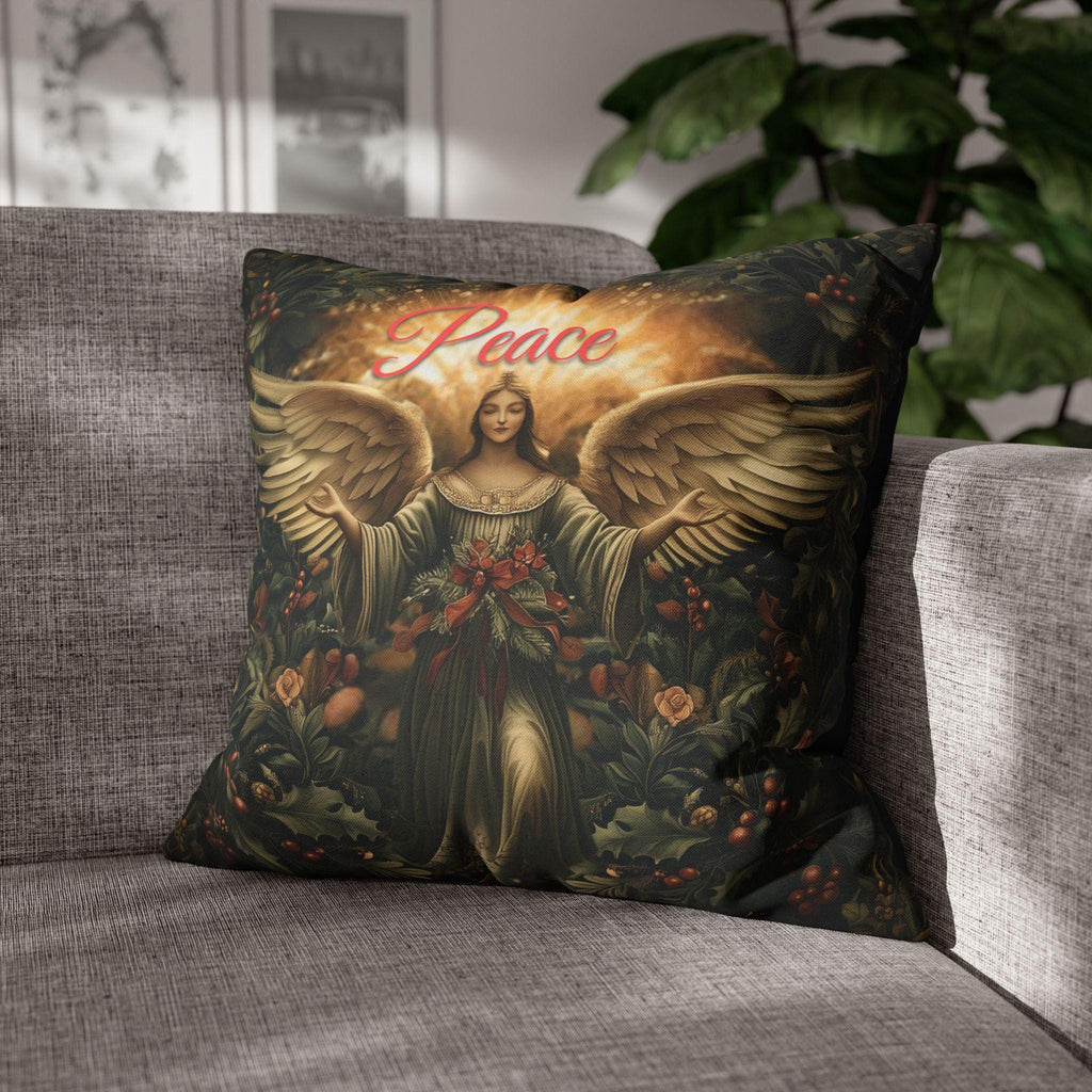 William Morris Inspired Angel Wing Pillow Cover: Divine Guardian Christmas Home Decor