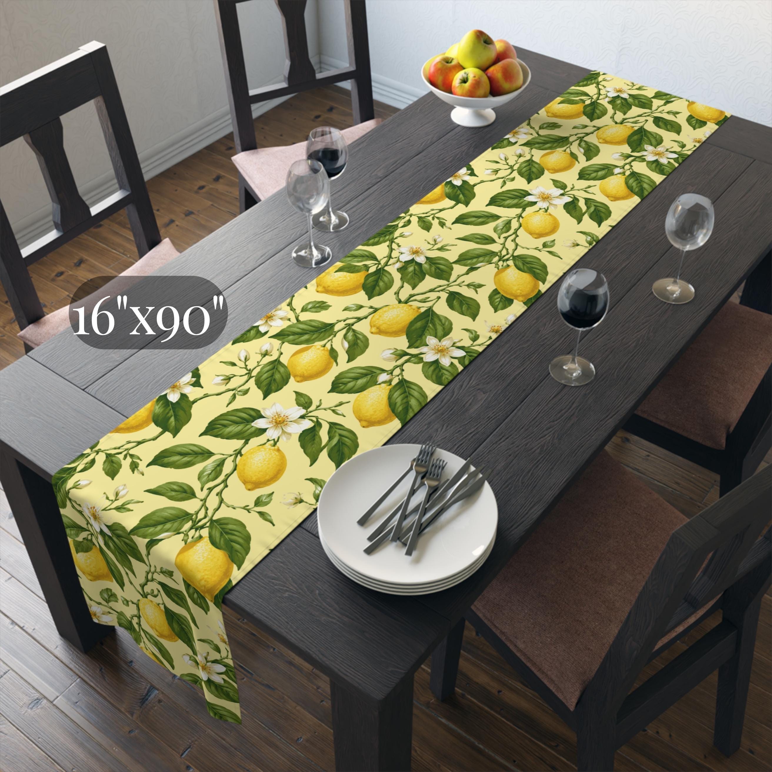 Lemon Table Runner Collection: 7 Citrus and Stripe Variations