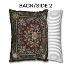 Baroque Christmas Pillow Cover: Burgundy Gold Navy Ornate Winter Damask, Traditional Holiday Decor