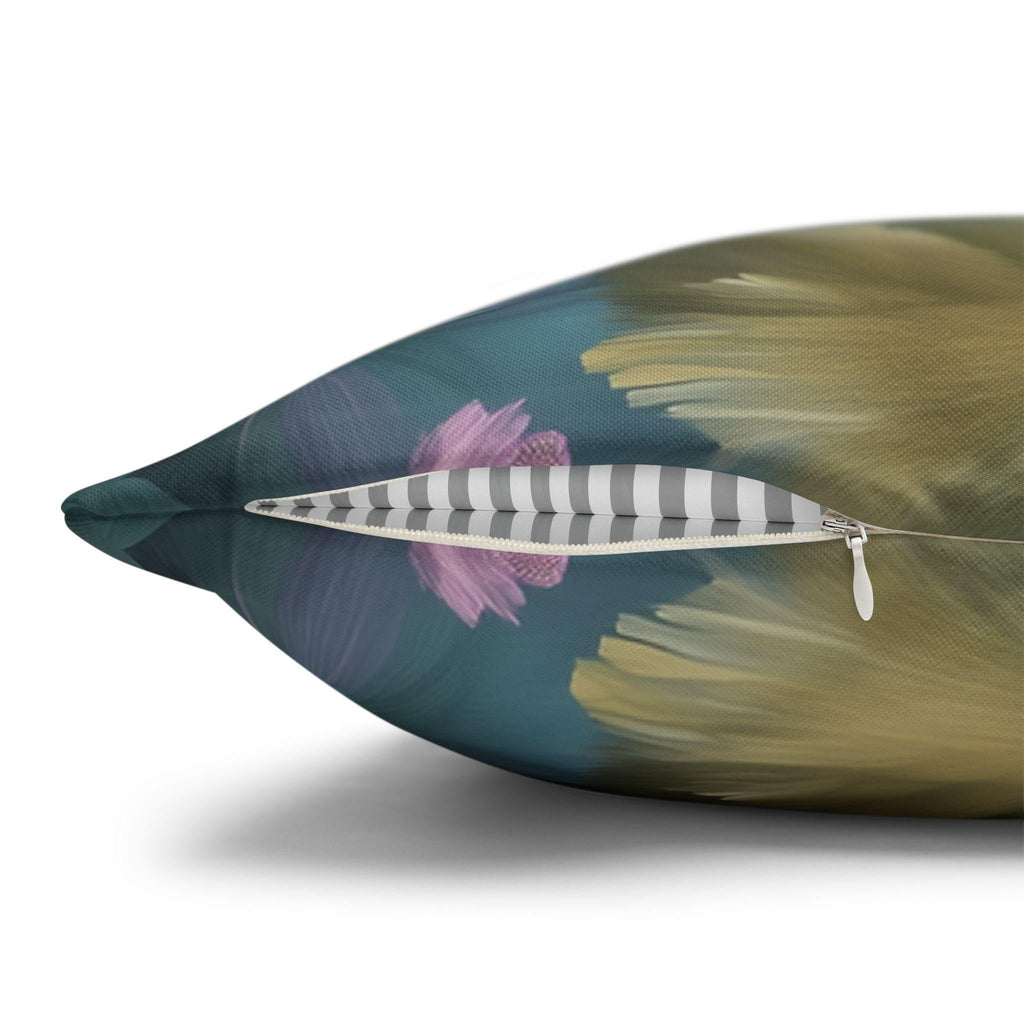 Twilight Garden Floral Pillow Cover: Painterly Moody Botanicals in Dusky Blue